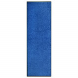 VidaXL Covoraș de ușă lavabil, albastru, 60 x 180 cm