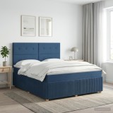 Cumpara ieftin Pat boxspring cu saltea albastru 160 x 200 cm Tesatura