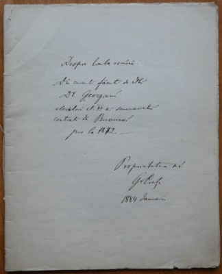 Caiet de curs clasa a 6 - a, text olograf; Seminarul Central din Bucuresti; Despre limba romana, 1882 foto