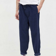 Tommy Jeans pantaloni de bumbac culoarea albastru marin, drept