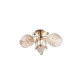 Lustra Julia 8010/3, rotund, 3*e27, schelet auriu, abajur semitransparent cristal