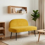 vidaXL Bancă tapițată cu spătar Galben 110 x 60 x 76 cm Catifea 42040792