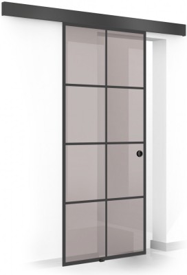 Usa culisanta Boss &amp;reg; Black, model Rezidence negru, 80x215 cm, sticla 8 mm bronz securizata, glisanta in ambele directii foto