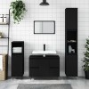 Gossi dulap pentru baie, negru, 80x33x60 cm, lemn compozit