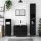 Gossi dulap pentru baie, negru, 80x33x60 cm, lemn compozit