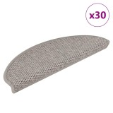 vidaXL Covorașe autoadezive scări, 30 buc., argintiu, 65x21x4cm, sisal