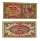 Ungaria 1945 - 10.000 pengo, cu timbru MNB, aproape necirculata