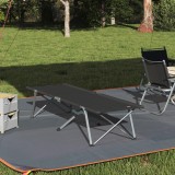 vidaXL Pat pliabil de camping cu geantă de transport Negru 600D Oxford Fabric