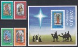 Barbuda 1979 - Crăciun - Vitralii, timbre din Antigua supratipar &bdquo;BARBUDA&rdquo;, Serie + Colita, MNH