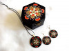 Set cadou cu cutiuta decorata cu motiv floral si set bijuterii cu motiv mandale 43614