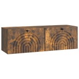 vidaXL Oglindă TV montată pe perete Stejar fumuriu 98 x 31 x 30 cm 898220