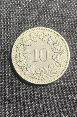 Moneda 10 rappen 1894 Elvetia foto