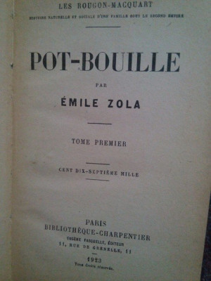 Emile Zola - Pot-bouille (1923) foto