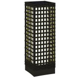 Outsunny Lampă de exterior cu panou solar, activare automată, 8 ore de funcționare, imitație de ratan, oțel, 15,5 x 15,5 x 46 cm, Negru | Aosom Romani