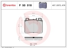BREMBO P 50 018 PRIME LINE set placute frana,frana disc