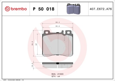 BREMBO P 50 018 PRIME LINE set placute frana disc foto