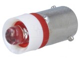 Lampă LED roşie 24V BA9S