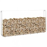 vidaXL Suport pentru lemne de foc 300x25x150 cm Oțel galvanizat 4100707