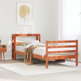 VidaXL Cadru pat fără saltea, maro ceruit, 75x190 cm, lemn masiv pin 3305836
