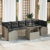 Cumpara ieftin Set de canapele pentru grădină cu pernă 8 pcs Gri deschis
