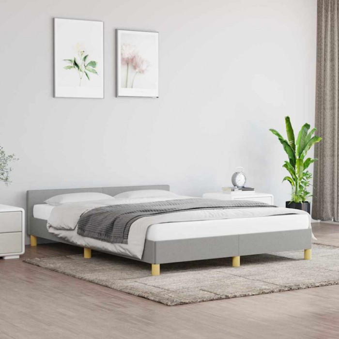 vidaXL Cadru de pat fără saltea, gri deschis, 140x190 cm, textil 347407