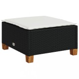 Cumpara ieftin Taburet de gradina cu perna, negru, 63,5x56x32 cm, poliratan