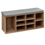 Banca depozitare pantofi 5Five, pentru 8 perechi, sezut tapitat, rafturi detasabile, 105x34x49 cm, bej Household NewTrend
