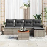vidaXL Set de canapele pentru grădină cu pernă cu depozitare 6 pcs Gri