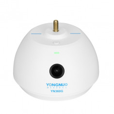 Cap trepied electronic Yongnuo YN360G rotativ 360 grade cu urmarire subiect - Alb