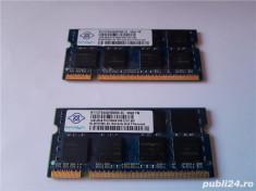 Kit Memorie Laptop NANYA SODIMM 2GB DDR2 (2 Buc x 1 Gb) 667mhz PC2-5300 L235 foto