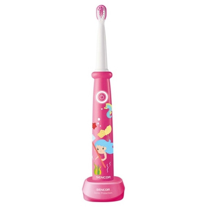 Periuta electrica sonica pentru copii Sencor, acumulator pana la 15 zile, Roz