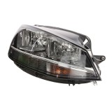 Far VW Golf VII, 03.2017-, partea Dreapta, tip bec H7+H9+LED+WY21W, cu motoras, cu becuri, cu luminide zi cu LED, Hella