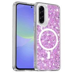 Husa cu sclipici Samsung Galaxy A36 5G Techsuit Sparkly Glitter MagSafe, magenta foto