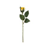 Floare decorativa artificiala, Trandafir, Galben, 21 cm, ATU-084148, Oem
