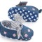 Pantofiori denim cu floricele (Marime Disponibila: 9-12 luni (Marimea 20