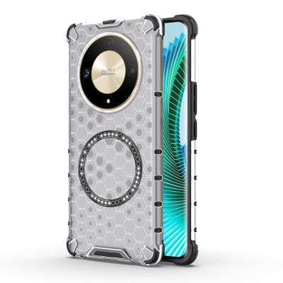 Husa transparenta Honor Magic6 Lite Techsuit HoneyComb Shield MagSafe, alb foto