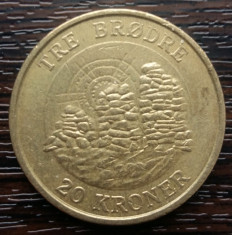 (M823) MONEDA DANEMARCA - 20 KRONER 2006, COMEMORATIVA - TRE BRODRE foto