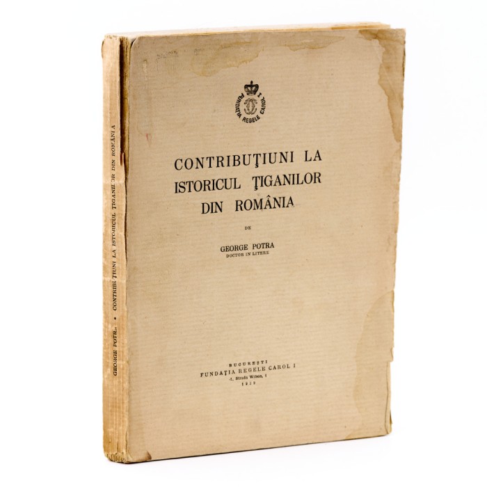 George Potra, Contribuțiuni la istoricul țiganilor din Rom&acirc;nia, 1939
