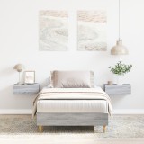 VidaXL Cadru de pat, gri sonoma, 90x200 cm, lemn prelucrat
