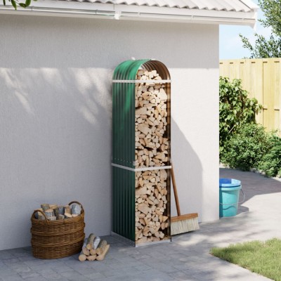 Gossi suport pentru busteni verde 40x45x170 cm otel galvanizat foto