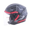 Casca moto W-TEC Barcela Vermella Open-Face, Viziera Rabatabila Anti-Zgarieturi, Parasolar Exterior, ECE 22.06