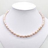 Colier perle de cultura lunguiete 7-9mm roz, Stonemania Bijou