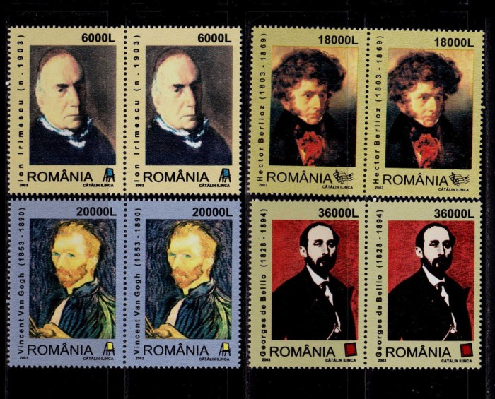 ✅RO 2003 ,LP 1604 ,&quot;Personalitati I&quot;, serie pereche H , MNH