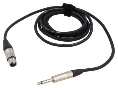 Cablu Audio Jack 6,3mm la XLR Feminin 3m Negru foto