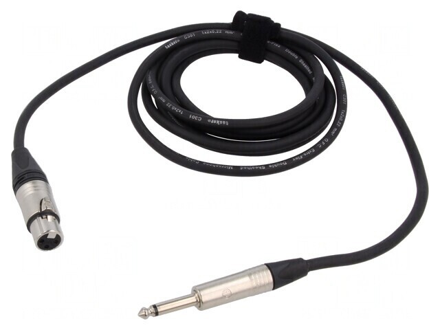 Cablu Audio Jack 6,3mm la XLR Feminin 3m Negru