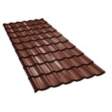 Tigla metalica Baudeman Clasic 35, maro ciocolatiu lucios (RAL 8017), 1170 x 1200 x 0.45 mm