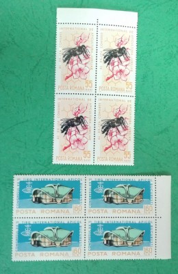 TIMBRE ROMANIA MNH 1965/L.P.610 AL XX - lea CONGRES APIMONDIA BLOC DE 4 foto