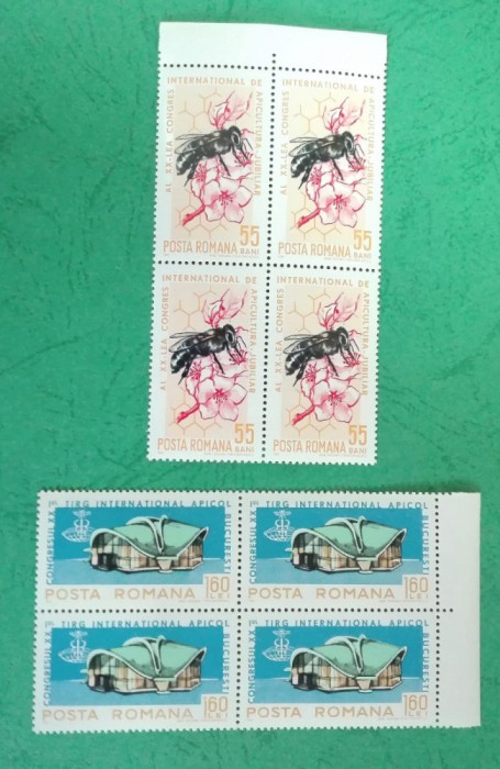 TIMBRE ROMANIA MNH 1965/L.P.610 AL XX - lea CONGRES APIMONDIA BLOC DE 4