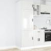 Dulap bucatarie Gossi Porto, lemn prelucrat alb lucios, 60x57x207 cm, picioare reglabile