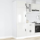 Dulap bucatarie Gossi Porto, lemn prelucrat alb lucios, 60x57x207 cm, picioare reglabile